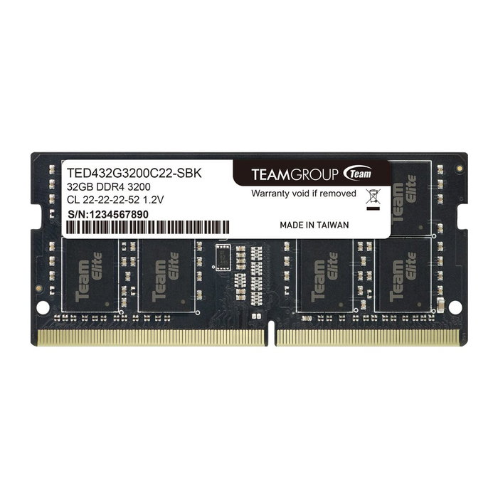 Team Group ELITE TED432G3200C22-S01 32 GB DDR4 3200 MHz SO-DIMM Team Group ELITE TED432G3200C22-S01 32 GB DDR4 3200 MHz SO-DIMM