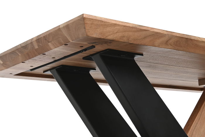 DKD Home Decor Mesa Centro Moderno Acacia Metal 115 x 60 x 45 cm