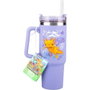 Paladone Vaso Térmico Minecraft Púrpura con Pajita de 900ml
