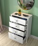 Hanah Home FRN-20023 Cómoda Madera y Blanco 77x115x40 cm con Múltiples Estanterías y Patas de MDF