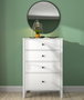 Hanah Home FRN-20023 Cómoda Madera y Blanco 77x115x40 cm con Múltiples Estanterías y Patas de MDF