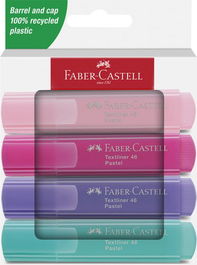 Marcador Fluor Faber-Castell Textliner 46 Pastel Estuche De 4