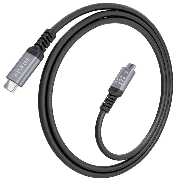 Aisens Cable USB4 Gen 3x2 Aluminio 40Gbps 8K@60Hz 1.5m Negro Aisens Cable USB4 Gen 3x2 Aluminio 40Gbps 8K@60Hz 1.5m Negro