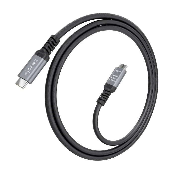 Aisens Cable USB4 Gen 3x2 Aluminio 40Gbps 8K@60Hz 1.5m Negro Aisens Cable USB4 Gen 3x2 Aluminio 40Gbps 8K@60Hz 1.5m Negro
