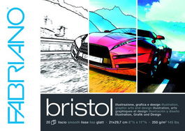 Bloc De Dibujo Fabriano Bristol Illustrazione Encolado A4 250G 20H