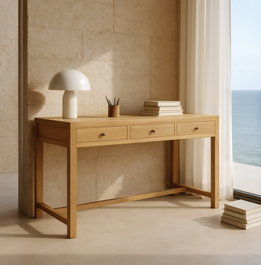 Ixia Mueble Auxiliar Natural Madera Mindi 130 x 55 x 77 cm