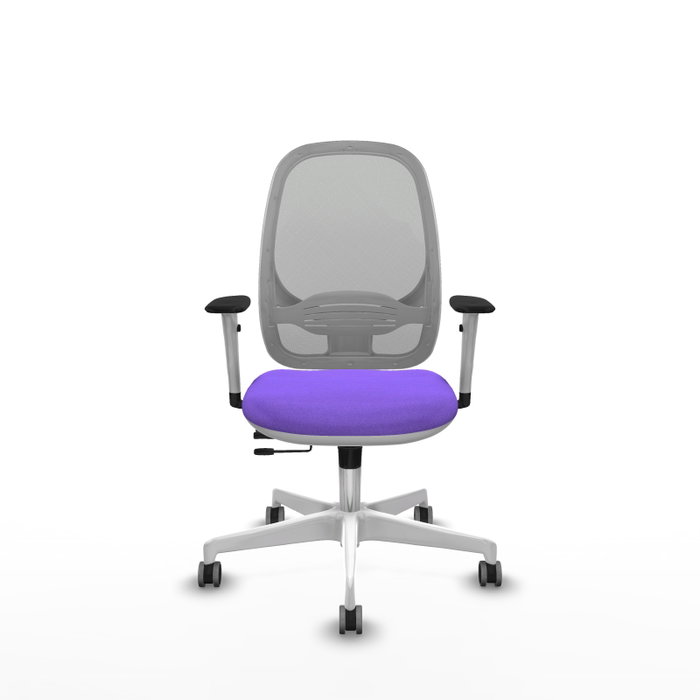 PIQUERAS Y CRESPO Silla de oficina Cilanco con mecanismo Sincro/Traslack, Tela Lila y Malla Gris