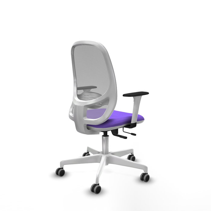 PIQUERAS Y CRESPO Silla de oficina Cilanco con mecanismo Sincro/Traslack, Tela Lila y Malla Gris