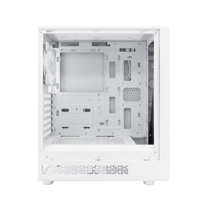 Coolbox GA450 Star - Caja ATX Gaming Negra con Panel Lateral de Cristal Templado, Luz ARGB Frontal en Forma de Estrella, Compatible con Gráficas de 340mm y 5 Ventiladores