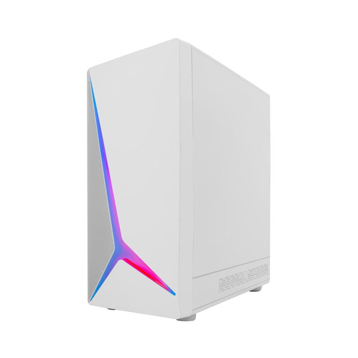 Coolbox GA450 Star - Caja ATX Gaming Negra con Panel Lateral de Cristal Templado, Luz ARGB Frontal en Forma de Estrella, Compatible con Gráficas de 340mm y 5 Ventiladores