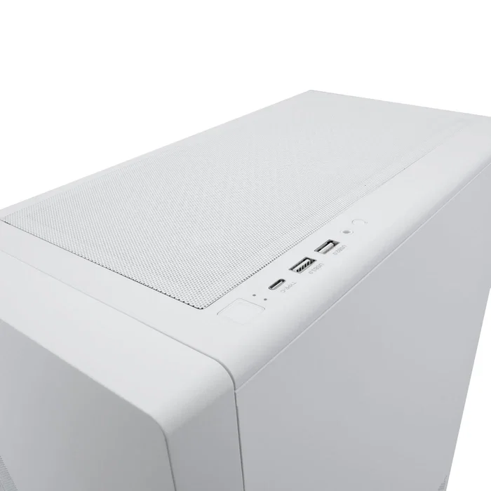 Coolbox GA450 Star Light Torre PC Gaming ATX Blanco, Cristal Templado, Panel Frontal ARGB, Ventilador Trasero 120 mm Incluido, USB-C, Compatible con Gráficas hasta 340 mm