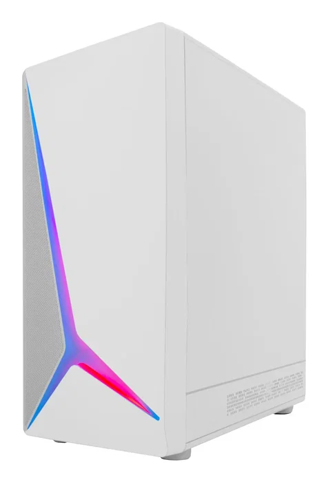 Coolbox GA450 Star Light Torre PC Gaming ATX Blanco, Cristal Templado, Panel Frontal ARGB, Ventilador Trasero 120 mm Incluido, USB-C, Compatible con Gráficas hasta 340 mm