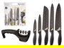 Kinvara Set 5 Cuchillos con Afilador Negro 39x13x6 cm (Set de 6)