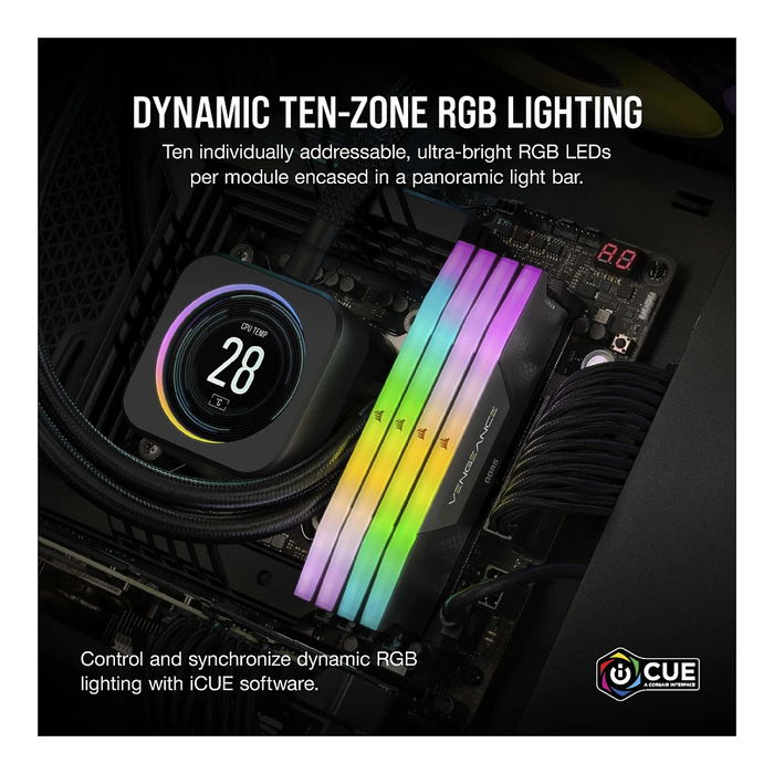 Corsair CMH96GX5M2B7000C40 96GB (2x48GB) DDR5 7000MT/s CL40 Vengeance RGB Kit Memoria RAM para PC
