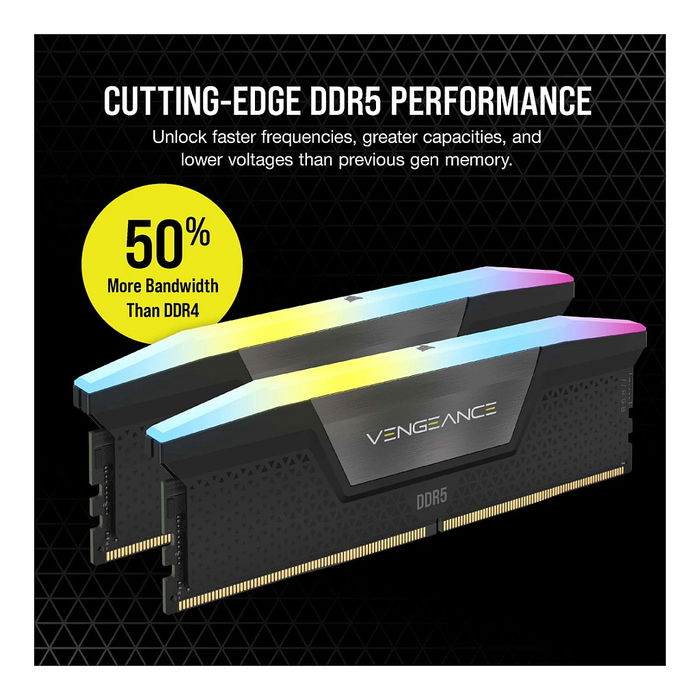 Corsair CMH96GX5M2B7000C40 96GB (2x48GB) DDR5 7000MT/s CL40 Vengeance RGB Kit Memoria RAM para PC