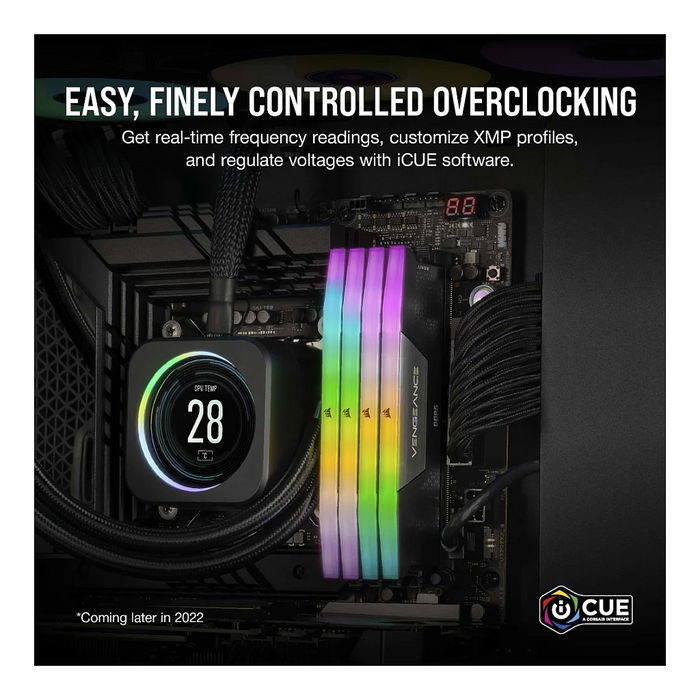 Corsair CMH96GX5M2B7000C40 96GB (2x48GB) DDR5 7000MT/s CL40 Vengeance RGB Kit Memoria RAM para PC
