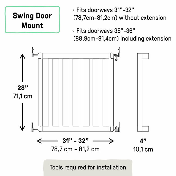 Ingenuity Puerta de seguridad infantil de 76 a 91 cm, personalizable