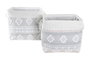 DKD Home Decor Set de 2 Cestas de Algodón Gris