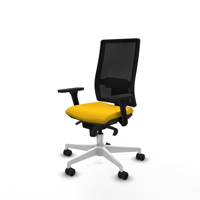 PIQUERAS Y CRESPO Silla de oficina Horna con mecanismo Sincro, Tela Amarillo y Malla Negro PIQUERAS Y CRESPO Silla de oficina Horna con mecanismo Sincro, Tela Amarillo y Malla Negro