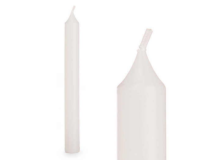 Acorde Set 6 Cirios Blanco 15 cm de Alto, Cera Parafina, Duración 6 Horas, Ideal Decoración (Set de 12)