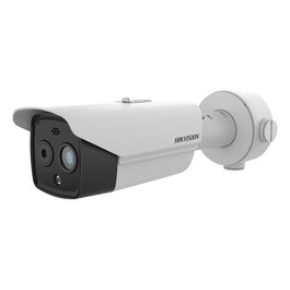 Hikvision DS-2TD2628T-7/QA Cámara IP de Seguridad Térmica Exterior/Interior, Sensor 256 x 192, 35 mK, 24.9 x 18.7°, 6.4 mm, IP67, Visión Nocturna IR 30 m, H.264, 8.5 W PoC