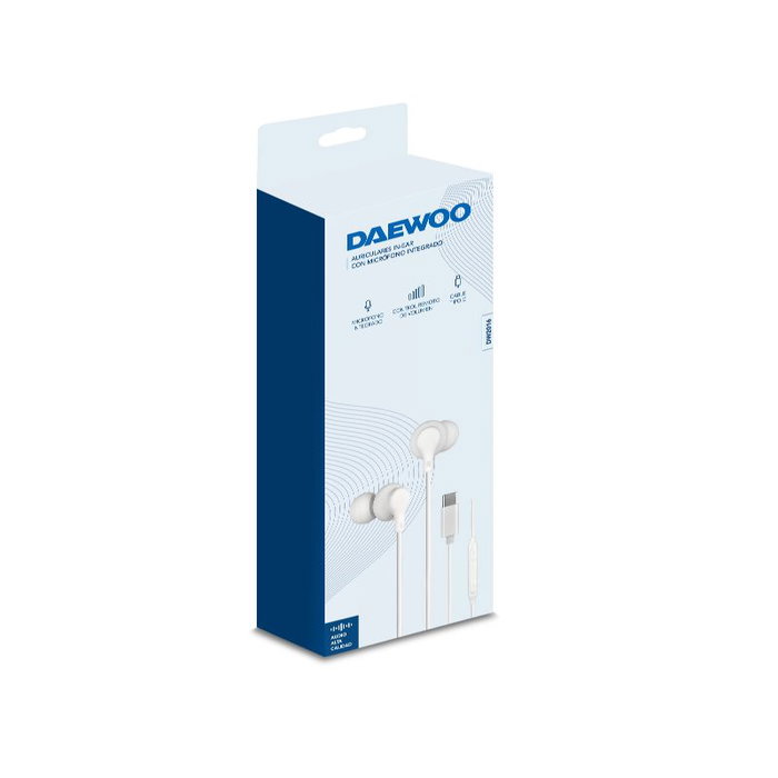 Daewoo Auriculares In-Ear DW2016 Blanco con USB Tipo-C