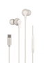 DAEWOO Auricular In-Ear con Cable Tipo C Blanco, Micrófono y Control de Volumen, Compatible con iOS y Android