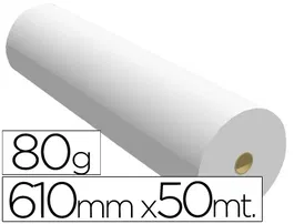 Sprintjet Papel para Plotter Reprografía 610mm x 50m, 80 g/m², Blanco, para Impresión Ink-Jet Monocromo, Rollo de 50 Metros