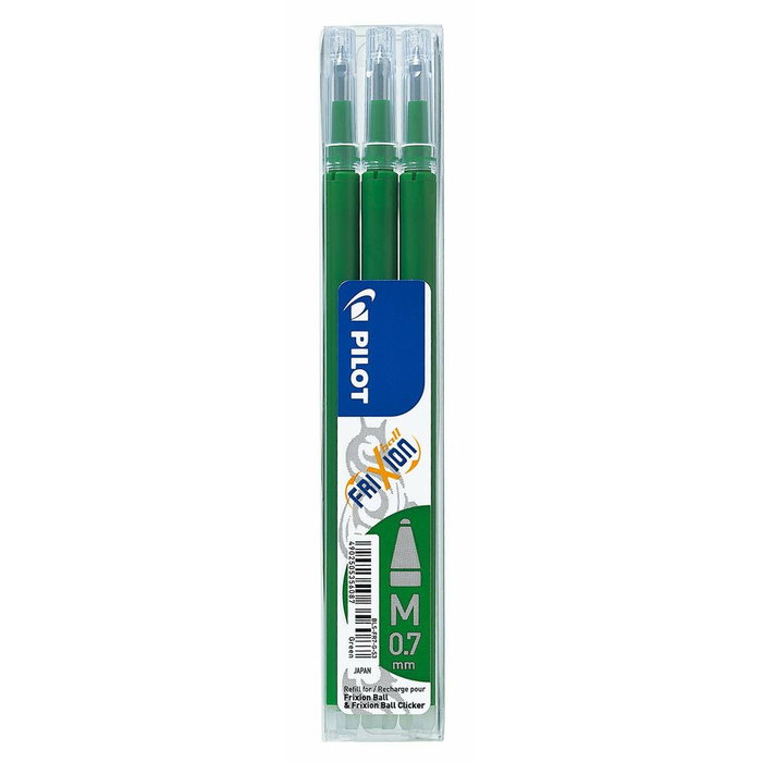 Pilot Recambio Bolígrafo Frixion Verde Pack de 3 Pilot Recambio Bolígrafo Frixion Verde Pack de 3