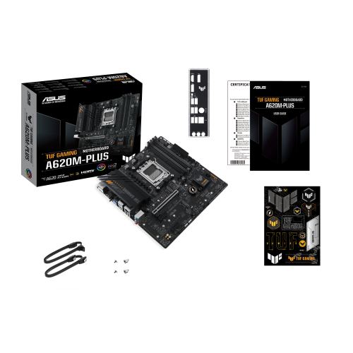 Asus TUF GAMING A620M-PLUS WiFi - Placa Base AMD A620 Socket AM5 (Ryzen 7000/8000/9000) Micro-ATX, DDR5, PCIe 4.0, 2.5GbE, 2x M.2, Aura Sync, 90MB1EZ0-M0EAY0