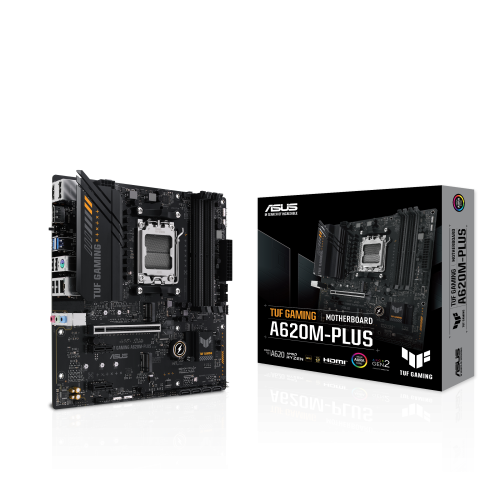 Asus TUF GAMING A620M-PLUS WiFi - Placa Base AMD A620 Socket AM5 (Ryzen 7000/8000/9000) Micro-ATX, DDR5, PCIe 4.0, 2.5GbE, 2x M.2, Aura Sync, 90MB1EZ0-M0EAY0