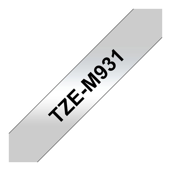 Brother Cinta Laminada TZe-M931 Negro sobre Plata 12mm Brother Cinta Laminada TZe-M931 Negro sobre Plata 12mm