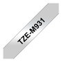 Brother Cinta Laminada TZe-M931 Negro sobre Plata 12mm