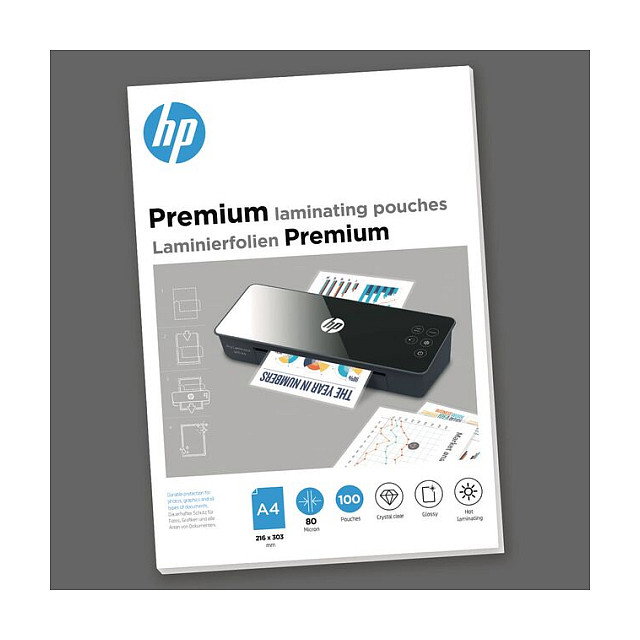 HP Fundas de plastificación Premium A4 80 micras, 100 unidades