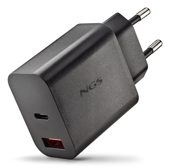 NGS ERA 30W BLACK Cargador de Pared GaN USB-C y USB-A NGS ERA 30W BLACK Cargador de Pared GaN USB-C y USB-A