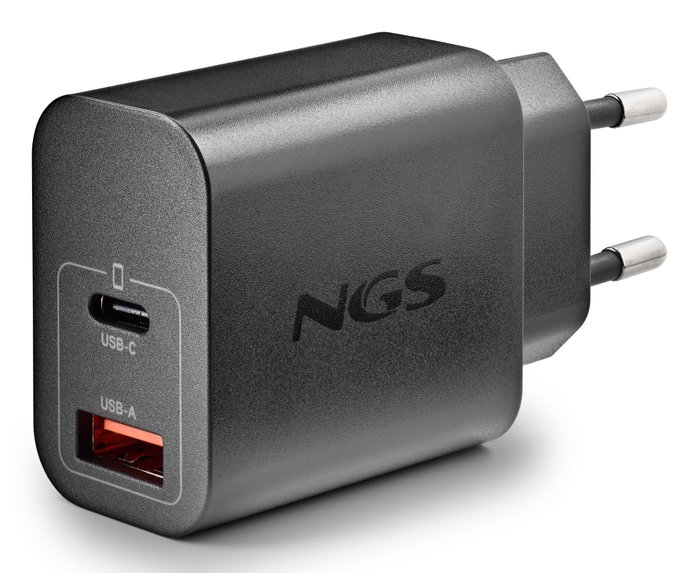 NGS ERA 30W BLACK Cargador de Pared GaN USB-C y USB-A NGS ERA 30W BLACK Cargador de Pared GaN USB-C y USB-A