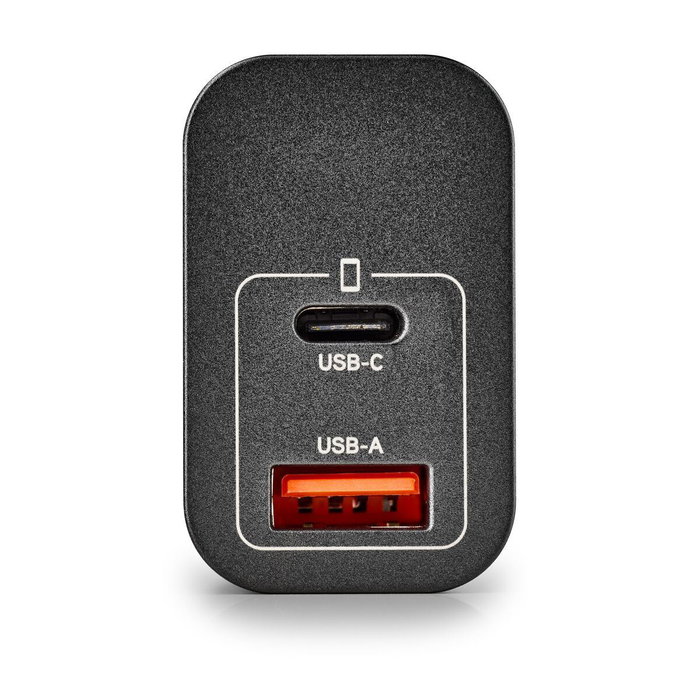 NGS Cargador de pared GaN ERA 30W con USB-C y USB-A, Negro