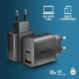 NGS Cargador de pared GaN ERA 30W con USB-C y USB-A, Negro