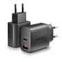 NGS Cargador de pared GaN ERA 30W con USB-C y USB-A, Negro