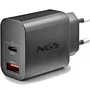 Ngs Cargador de pared Gan Era 30W 1xUSB Tipo-C 1xUSB Blanco