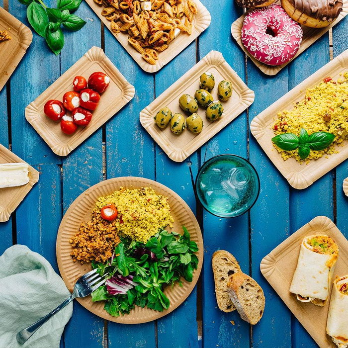 Algon Set 10 Platos de Cartón Kraft 23 cm (18 Unidades)