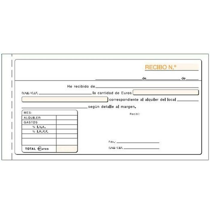 Talonarios Talonario Recibo Alquiler Iva Tercio De Folio Duplicado Autocopia Talonarios Talonario Recibo Alquiler Iva Tercio De Folio Duplicado Autocopia