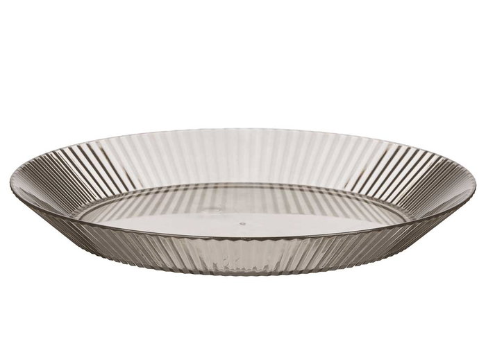 Leknes Plato Rayas Gris 23 cm Diámetro Plástico (Set de 24)
