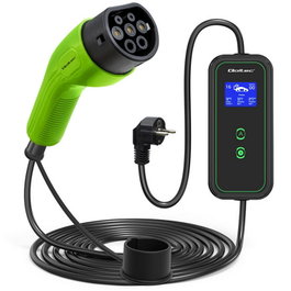 Qoltec Cargador móvil para vehículos eléctricos EV 2 en 1 Tipo 2 3.5kW Wi-Fi LCD 5m