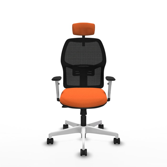 PIQUERAS Y CRESPO Silla Alfera Naranja y Negro con Cabecero 2D y Apoyo Lumbar 1D PIQUERAS Y CRESPO Silla Alfera Naranja y Negro con Cabecero 2D y Apoyo Lumbar 1D