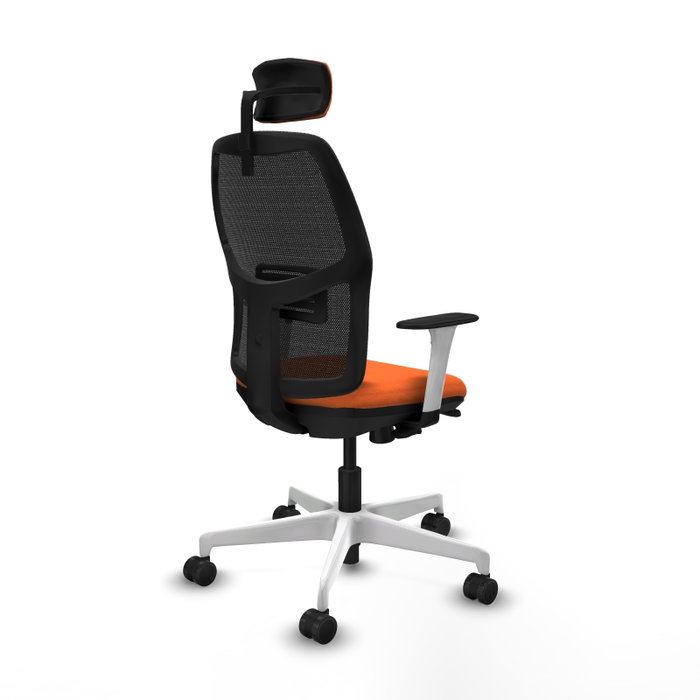 PIQUERAS Y CRESPO Silla Alfera Naranja y Negro con Cabecero 2D y Apoyo Lumbar 1D PIQUERAS Y CRESPO Silla Alfera Naranja y Negro con Cabecero 2D y Apoyo Lumbar 1D
