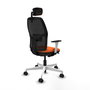 PIQUERAS Y CRESPO Silla Alfera Naranja y Negro con Cabecero 2D y Apoyo Lumbar 1D