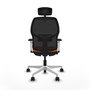 PIQUERAS Y CRESPO Silla Alfera Naranja y Negro con Cabecero 2D y Apoyo Lumbar 1D