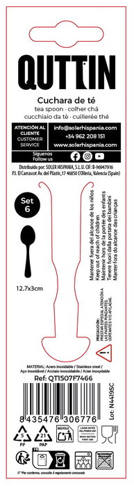 Inde Set 6 Cucharas de Té Sofia 1.5mm (12 Cajas)