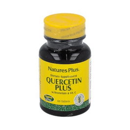 NATURES PLUS Quercetin Plus 60 Comp. Antioxidante, Vitamina C, Bromelaína, Apto Vegetarianos
